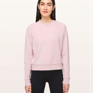 Lululemon Close Comfort Crewneck Heathered Pink Bliss Size 4 Like New Condition